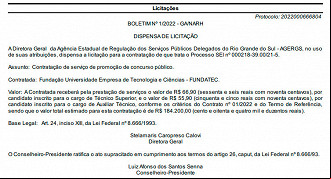 Fundatec fará concurso da AGERGS - Fonte: Diário Oficial Fundatec fará concurso da AGERGS - Fonte: Diário Oficial