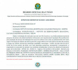 IDECAN fará concurso do INMETRO em 2023 - Fonte: DOU IDECAN fará concurso do INMETRO em 2023 - Fonte: DOU
