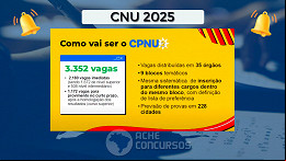 CNU 2025 terá 3.652 vagas em 35 órgãos; veja lista CNU 2025 terá 3.652 vagas em 35 órgãos; veja lista